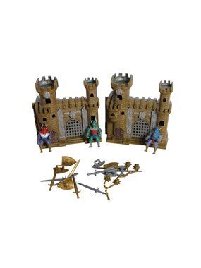 Vintage Boley Medieval Castle Playset Knight Figures Swords Shields